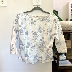 Gap peplum top - White and blue floral print XS